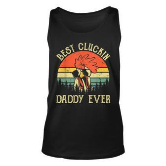 Mens Vintage Chicken Dad Best Cluckin Daddy Ever Proud Farmer Unisex Tank Top - Seseable