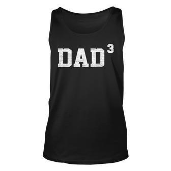 Mens Vintage Dad Cubed Dad 3 Dad3 Fathers Day 2023 Unisex Tank Top - Seseable