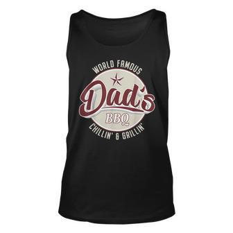 Mens Vintage Dads Bbq Chilling And Grilling Fathers Day Unisex Tank Top - Seseable