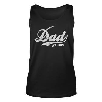Mens Vintage Fathers Day Promoted To Dad Est 2021 Unisex Tank Top - Seseable