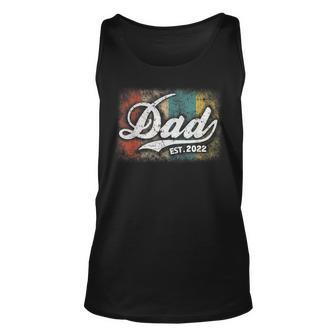 Mens Vintage New Daddy 2022 Promoted To Dad Est 2022 New Baby Unisex Tank Top - Seseable