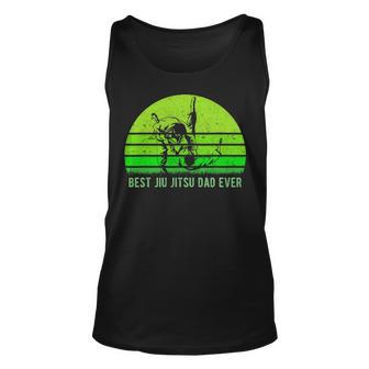 Mens Vintage Retro Best Jiu Jitsu Dad Ever Funny Dad Fathers Day Unisex Tank Top - Seseable