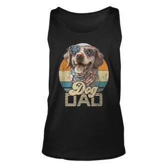 Mens Vintage Retro Dog Dad Best Puppy Daddy Funny Fathers Day Unisex Tank Top - Thegiftio UK