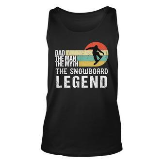 Mens Vintage Snowboard Dad The Man The Myth Snowboard Gift Unisex Tank Top - Seseable
