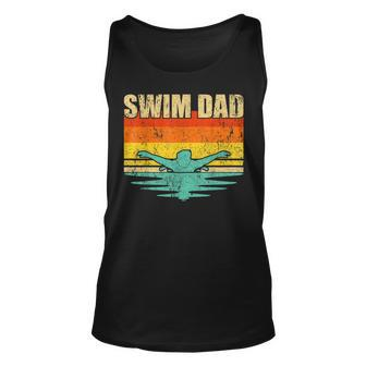 Mens Vintage Style Swimming Lover Swimmer Swim Dad Fathers Day Unisex Tank Top - Seseable