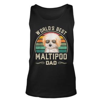 Mens Worlds Best Maltipoo Dad Vintage Dog Dad Unisex Tank Top - Seseable