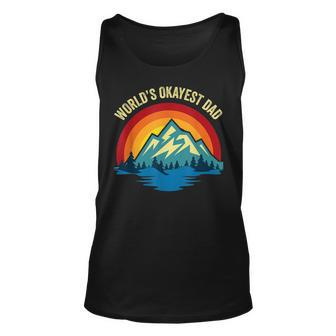 Mens Worlds Okayest Dad - Funny Father Gift Retro Vintage Unisex Tank Top - Seseable