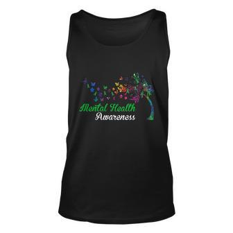 Mental Health Awareness Butterfly Tree Unisex Tank Top - Monsterry AU