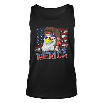 Merica Bald Eagle Mullet 4Th Of July American Flag Patriotic Tank Top | Mazezy