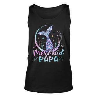 Mens Mermaid Papa Birthday Mermaid Matching Party Squad Tank Top | Mazezy