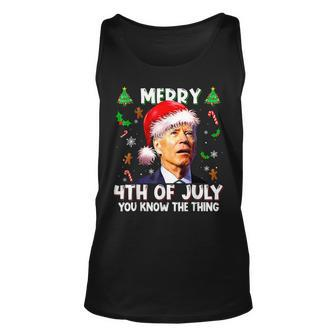 Merry 4Th Of July You Know The Thing Santa Biden Christmas V3 Unisex Tank Top - Seseable