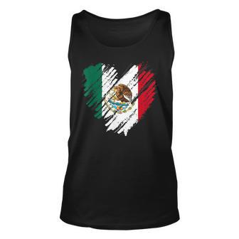 Mexico City Mexican Flag Heart Gift Mexico Unisex Tank Top | Mazezy
