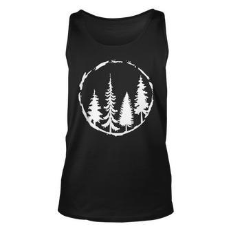 Minimalist Tree Design Forest Outdoors And Nature Graphic Unisex Tank Top - Seseable
