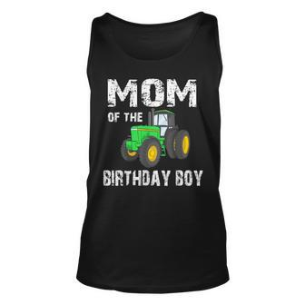 Mom Of The Birthday Boy Vintage Farm Tractor Party Family Unisex Tank Top - Seseable