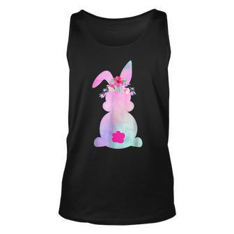 Mommy And Me Matching Tie Dye Floral Bunny Rabbit Easter Unisex Tank Top - Thegiftio UK