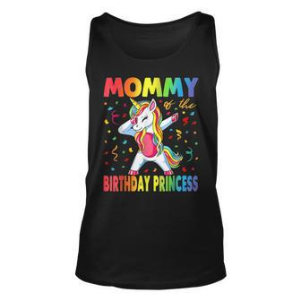 Mommy Of The Birthday Princess Girl Dabbing Unicorn Mom Unisex Tank Top - Seseable