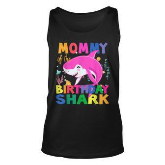 Mommy Of The Birthday Son Shark Birthday Mommy Happy Shark Unisex Tank Top - Thegiftio UK