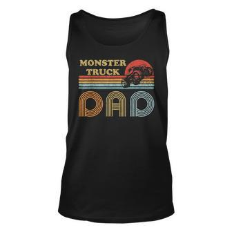Monster Truck Dad Vintage Sunset Retro Horizon Lines Unisex Tank Top - Seseable