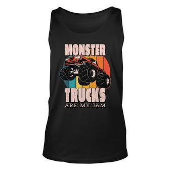 Monster Trucks Are My Jam Funny Engine Retro Monster Truck Unisex Tank Top - Seseable