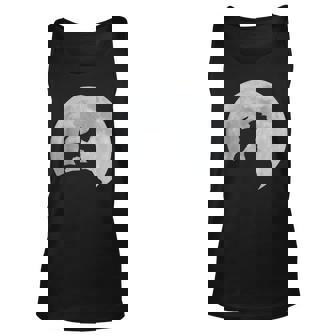 Moon And Dog Silhouette Schnauzer Unisex Tank Top - Thegiftio