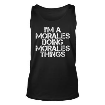 Morales Funny Surname Family Tree Birthday Reunion Gift Idea Unisex Tank Top - Seseable