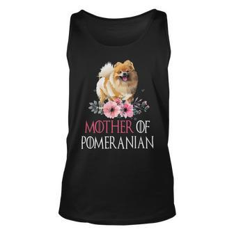Mother Of Pomeranian Happy Mothers Day Floral Pomeranian Unisex Tank Top - Monsterry