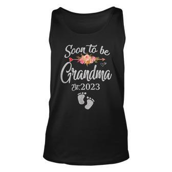 Mother Womens Soon To Be Grandma 2023 With Flower Mothers Day Mom Unisex Tank Top - Monsterry UK