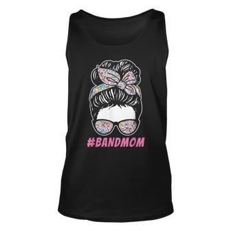 Mothers Day Messy Hair Woman Bun Band Mom Funny Unisex Tank Top | Mazezy