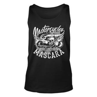 Motorcycles And Mascara | Cute Makeup Motor Lover Gift Unisex Tank Top - Seseable