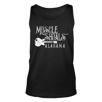 Muscle Shoals Alabama With Guitar Swampy Soul Music Fan Gift Unisex Tank Top - Seseable