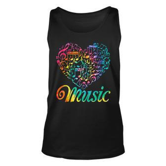 Musician Tie Dye Musical Instrument Music Notes Treble Clef Tank Top | Mazezy