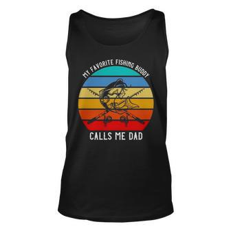 My Favorite Fishing Buddy Calls Me Dad Vintage Unisex Tank Top | Mazezy