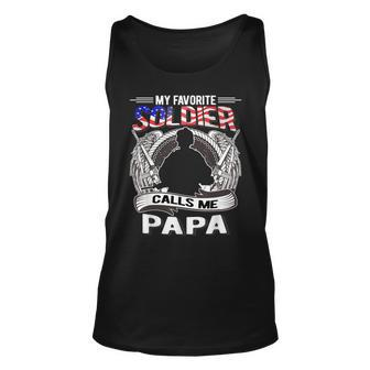My Favorite Soldier Calls Me Papa - Proud Army Grandpa Gift Unisex Tank Top - Seseable