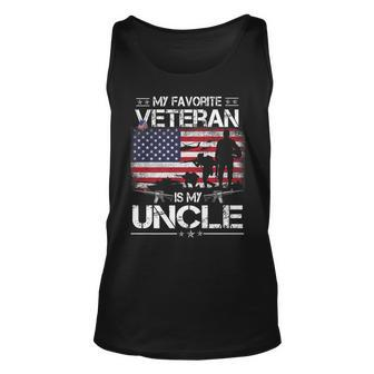 My Favorite Veteran Is My Uncle - Flag Father Veterans Day Unisex Tank Top - Seseable
