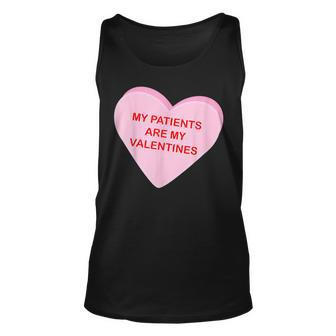 My Patients Are My Valentine Candy Heart Simple Graphic Unisex Tank Top - Seseable