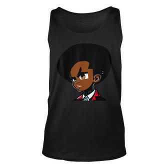 Natural Hair Afro Young Black Student Unisex Tank Top | Mazezy