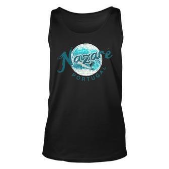 Nazare Portugal Big Wave Surfing Vintage Unisex Tank Top - Seseable