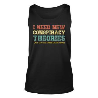 Mens I Need New Conspiracy Theories Conservative Usa Libertarian Tank Top | Mazezy DE