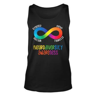 Neurodiversity Awareness Adhd Autism Dyslexia Tourette Unisex Tank Top | Mazezy