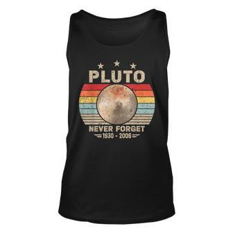 Never Forget Pluto Retro Nerdy Astronomy Space Science Unisex Tank Top | Mazezy