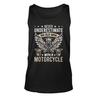 Never Underestimate An Old Man With A Motorcycle Biker Unisex Tank Top - Seseable