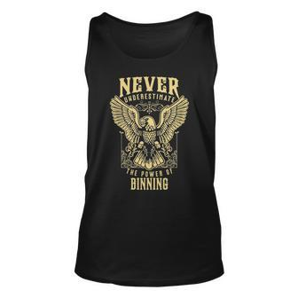 Never Underestimate The Power Of Binning Personalized Last Name Unisex Tank Top - Seseable