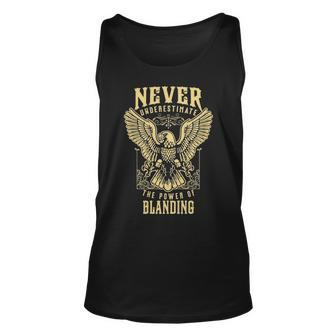Never Underestimate The Power Of Blanding Personalized Last Name Unisex Tank Top - Seseable