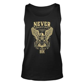 Never Underestimate The Power Of Bok Personalized Last Name Unisex Tank Top - Seseable