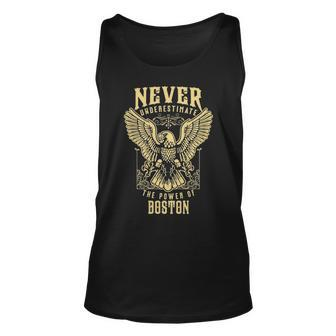 Never Underestimate The Power Of Boston Personalized Last Name Unisex Tank Top - Seseable
