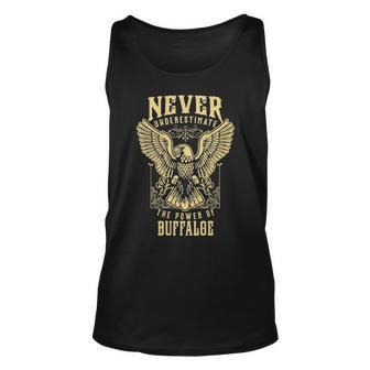 Never Underestimate The Power Of Buffaloe Personalized Last Name Unisex Tank Top - Seseable