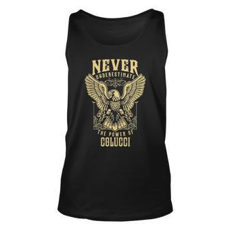 Never Underestimate The Power Of Colucci Personalized Last Name Unisex Tank Top - Seseable