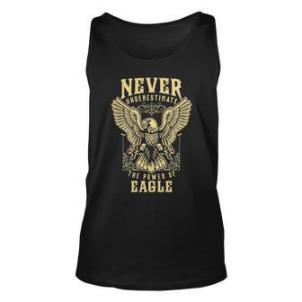 Never Underestimate The Power Of Eagle Personalized Last Name Unisex Tank Top - Seseable