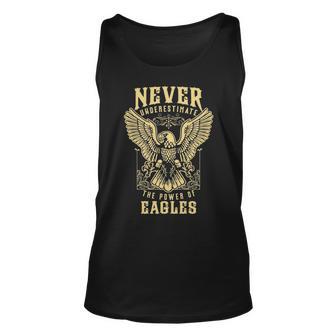 Never Underestimate The Power Of Eagles Personalized Last Name Unisex Tank Top | Seseable UK
