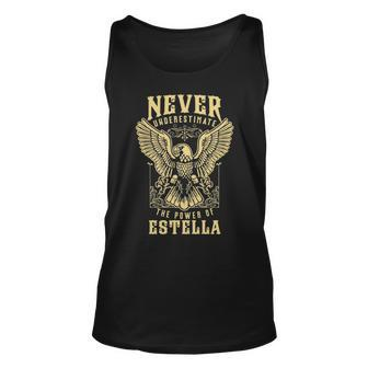Never Underestimate The Power Of Estella Personalized Last Name Unisex Tank Top - Seseable